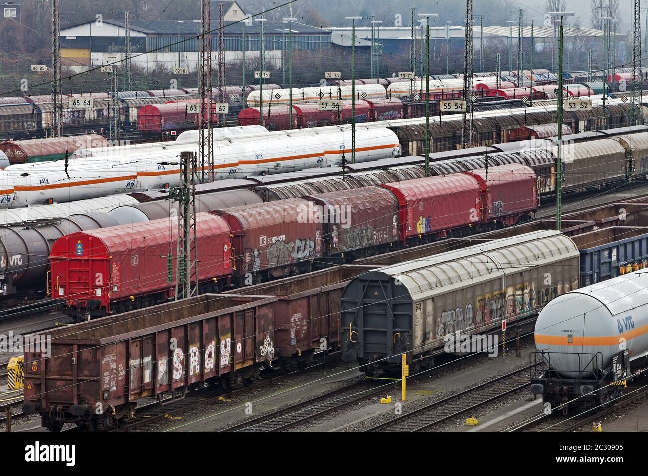 Freight train depot, Hagen, Ruhr, Nordrhein-Westfalen, Germany, Europe Banque D'Images