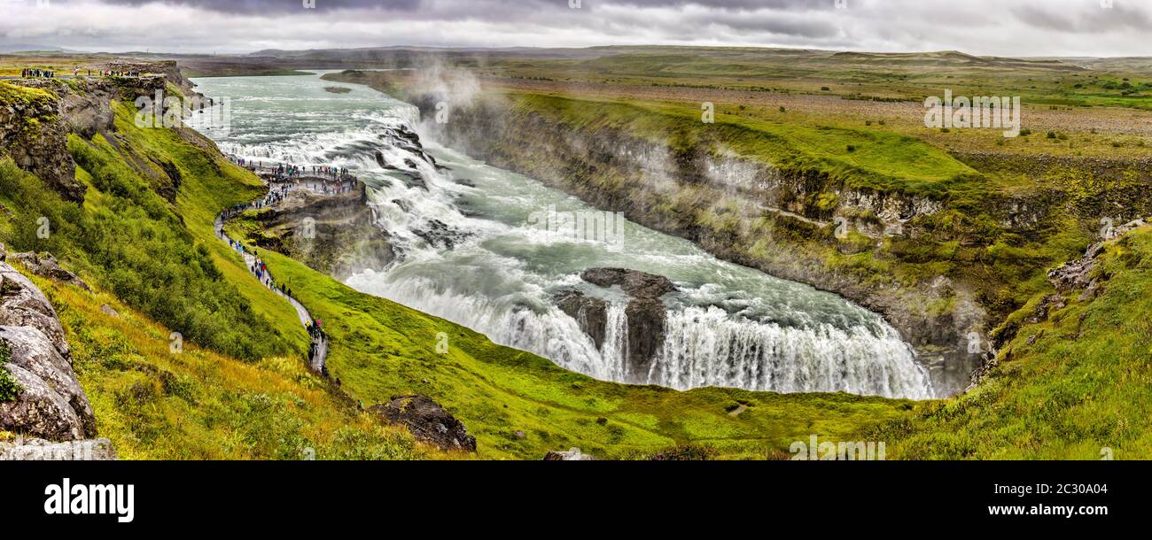 Les chutes de Gullfoss, l'Islande Banque D'Images