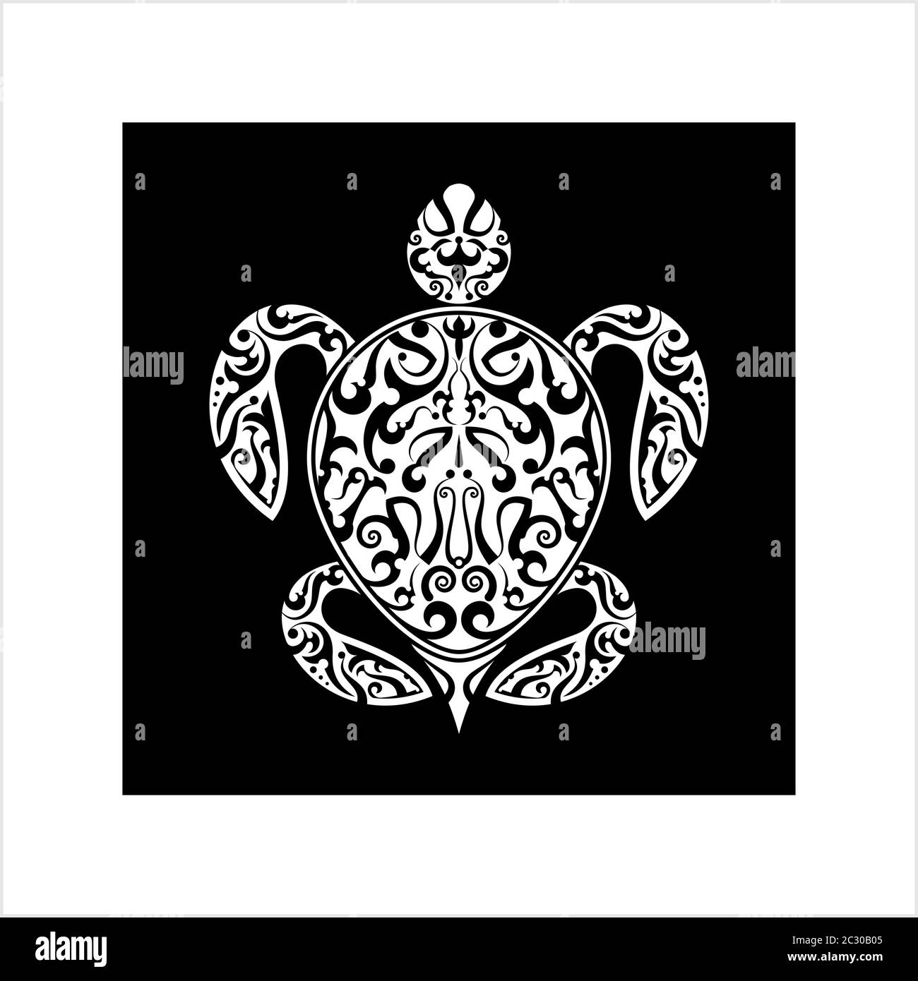 Illustration artistique vectorielle de Tattoo tribal de tortue Illustration de Vecteur