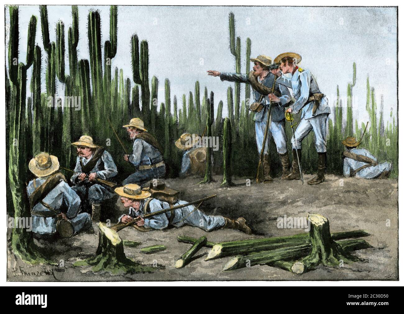 Figurine Team Miniature Guerre Hispano-Américaine 1898 – Buffalo En Approche – 54mm – Plomb Peint
