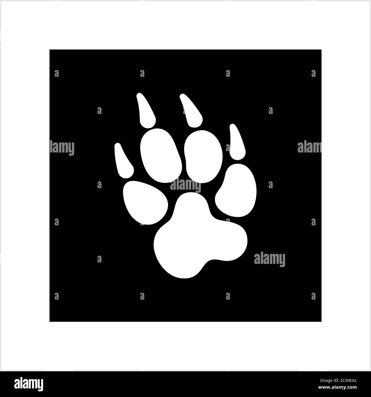Icône d'empreinte Paw, chien, chat, pied renard Illustration vectorielle Illustration de Vecteur
