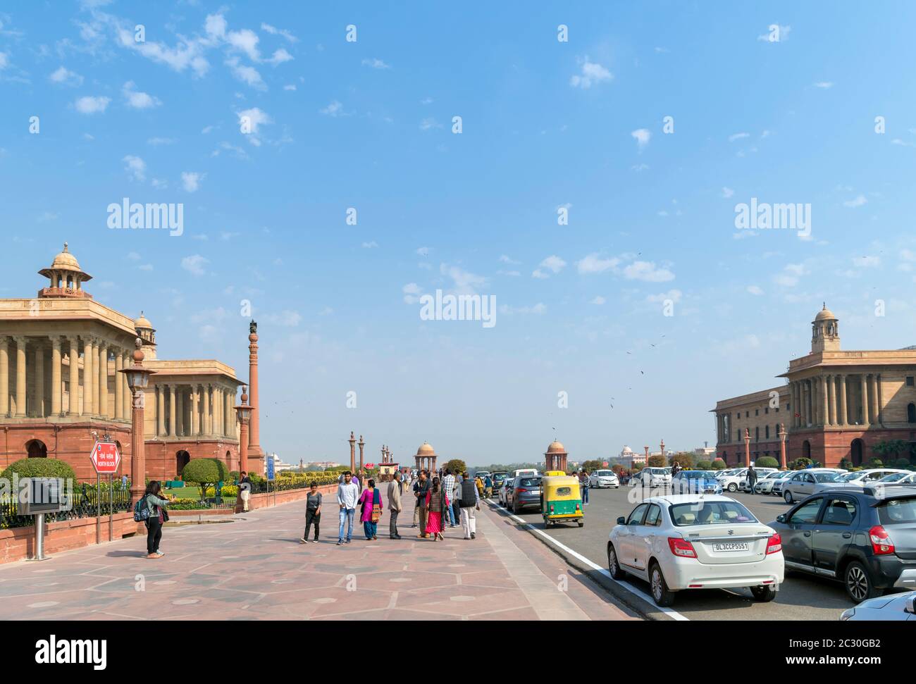 Bâtiments gouvernementaux sur Rajpath, New Delhi, Delhi, Inde Banque D'Images