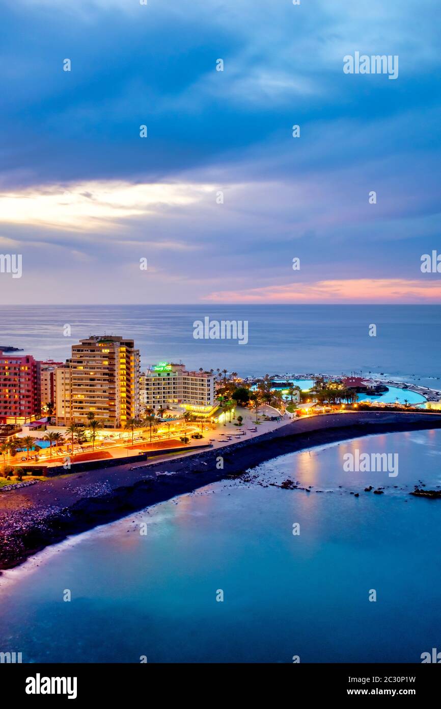 Playa Martianez, Puerto de la Cruz, Tenerife, Iles Canaries, Espagne Banque D'Images