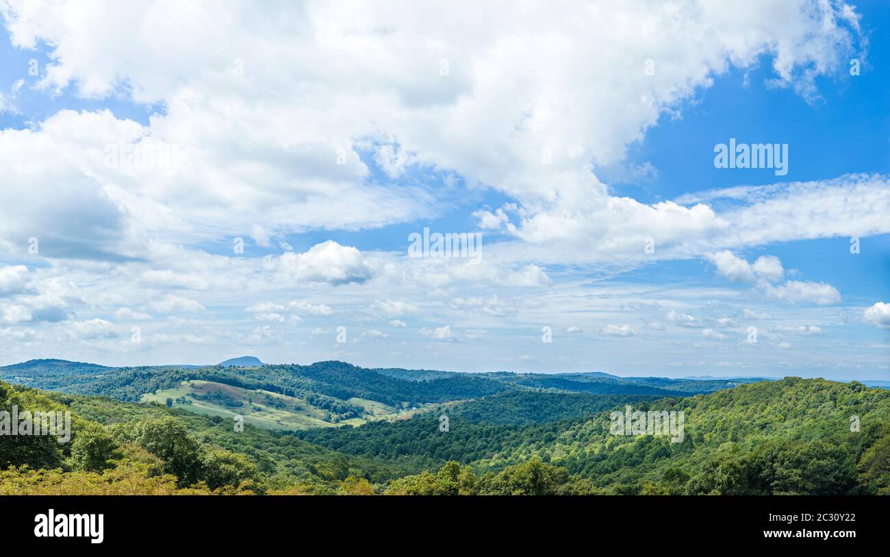 Paysage avec forêt et collines, Blue Ridge Parkway, Virginie, États-Unis Banque D'Images
