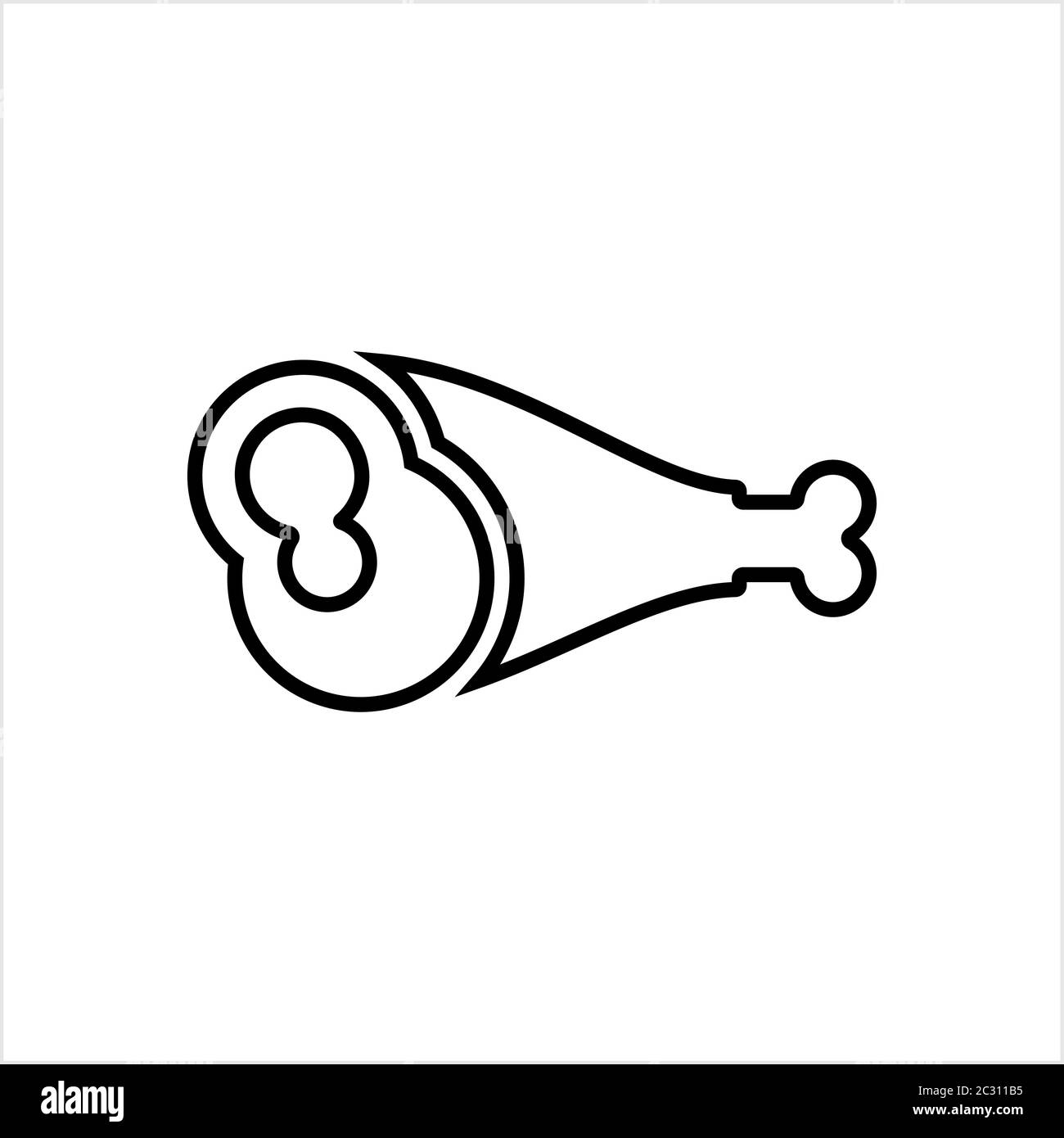 Icône de cuisse de poulet, illustration de l'illustration vectorielle de l'icône de jambe de dinde Illustration de Vecteur