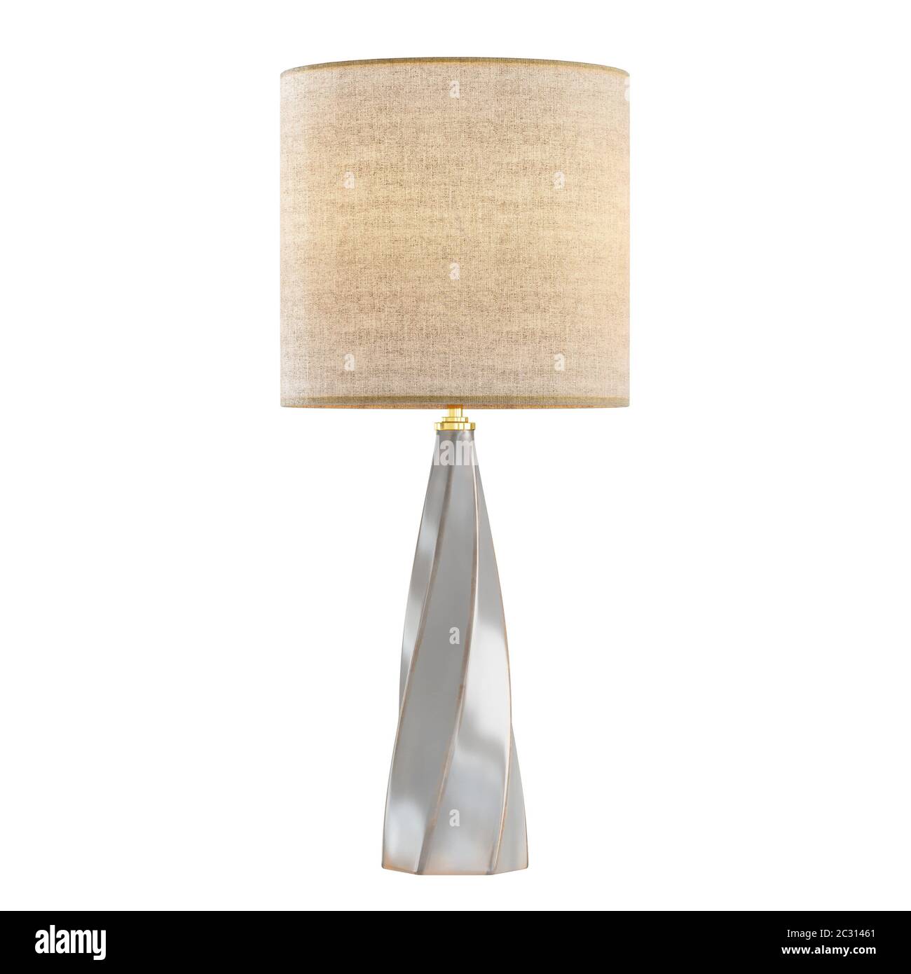 Lampe de table de nuit avec abat-jour sur fond blanc. rendu 3d Banque D'Images