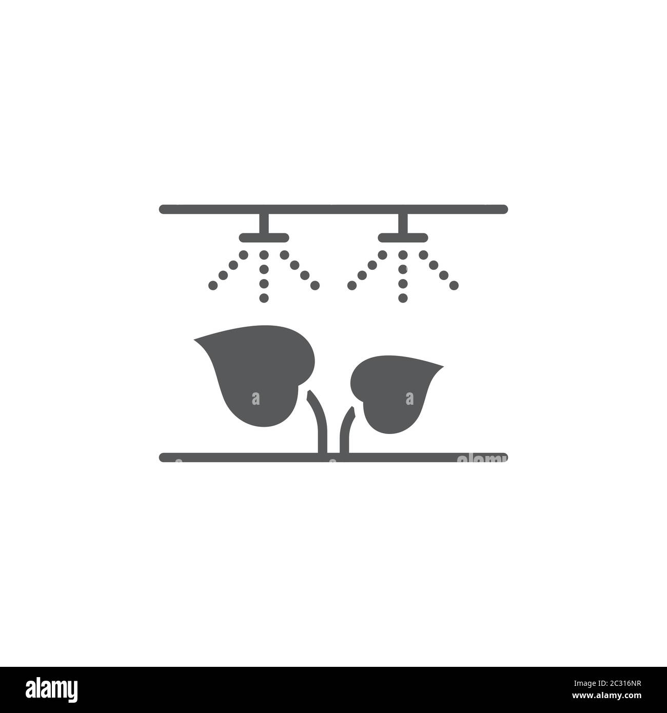 Icône vectorielle des arroseurs d'irrigation isolée sur fond blanc Illustration de Vecteur