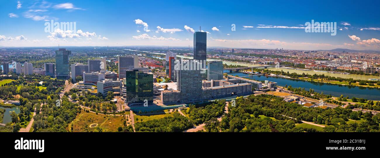 Vue panoramique aérienne sur Vienne et paysage urbain Banque D'Images