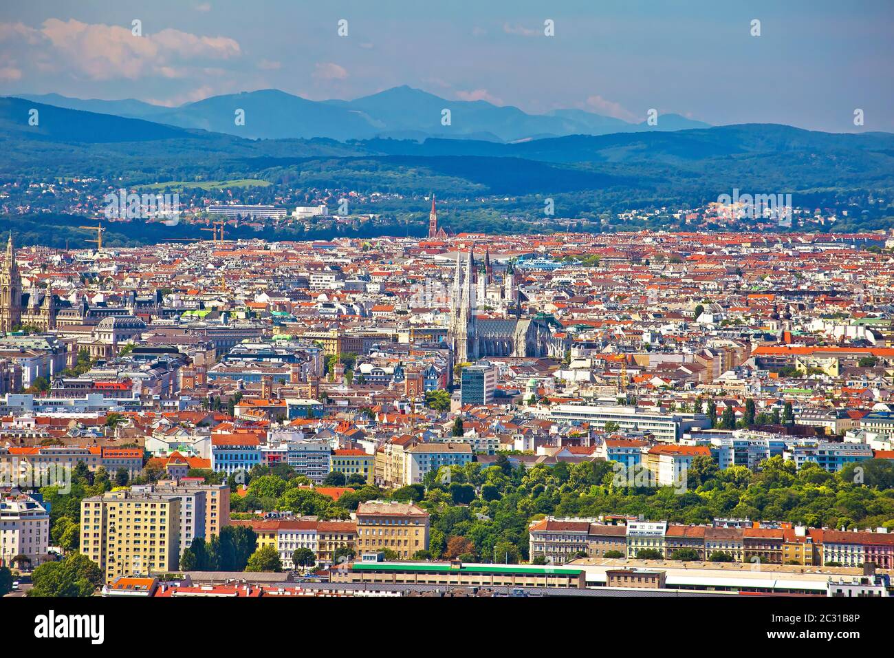 Vue aérienne de la vieille ville de Vienne Banque D'Images
