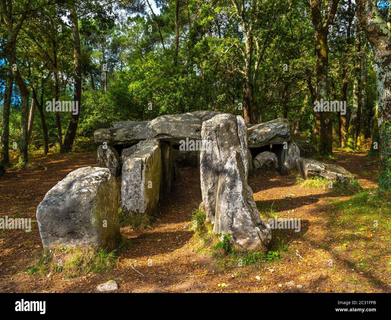 Site mégalithique de Mane Croch près d'Erdeven, Bretagne occidentale, France Banque D'Images