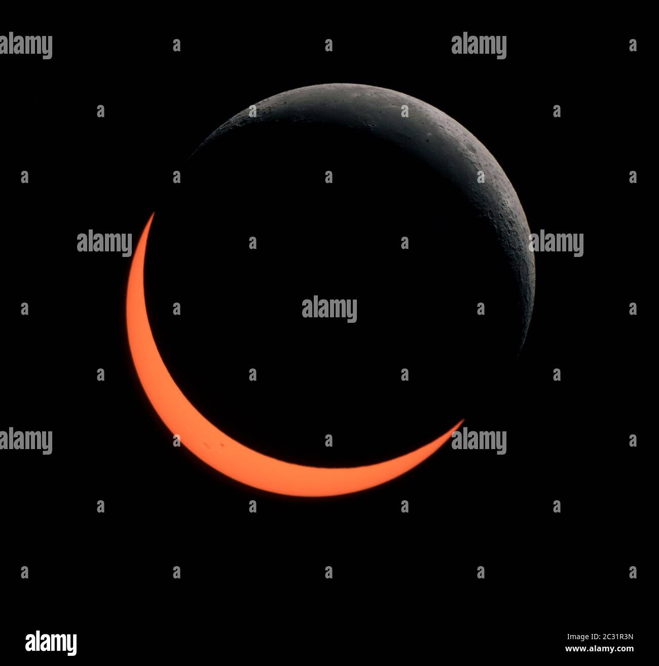 Vue panoramique sur l'éclipse solaire Banque D'Images