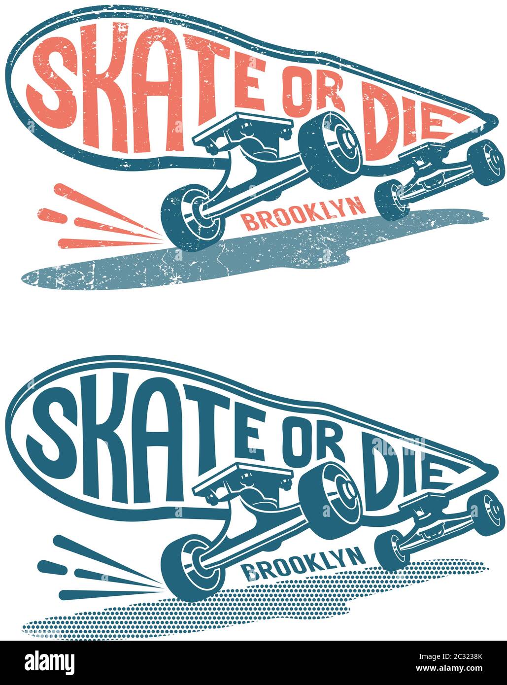 Skateboard en mouvement avec Lehering Skate ou Die Illustration de Vecteur