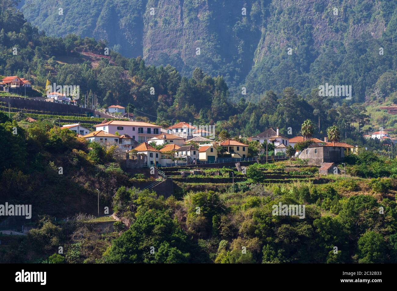 Sao Vicente, Madère, Portugal - 31 octobre ; 2019 : le fragment sur Sao Vicente village de montagne Banque D'Images