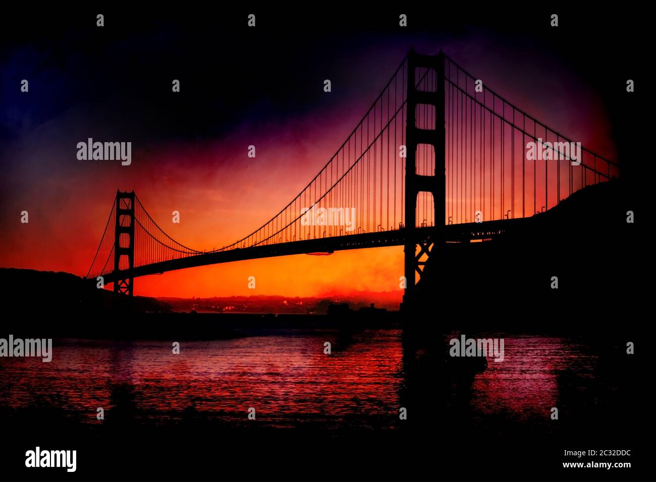 Golden Gate Bridge, San Francisco vu de Cavallo point Banque D'Images