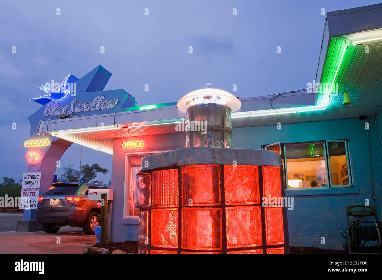 Blue Swallow Motel à Tucumcari, Nouveau-Mexique, États-Unis Banque D'Images