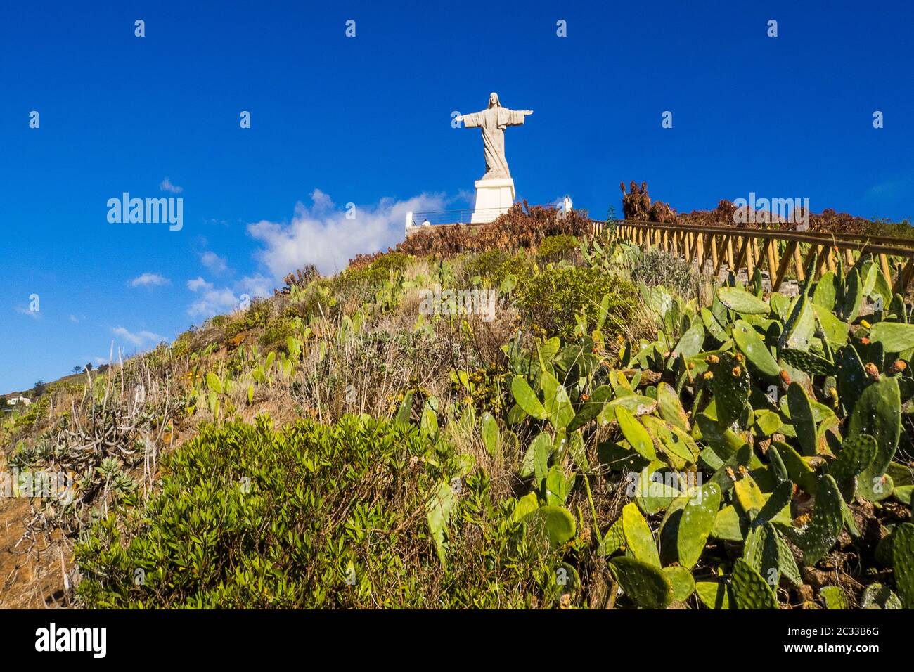 Portugal, île des Canaries sur Madère - Canico , Cristo Rei Viewpoint Banque D'Images