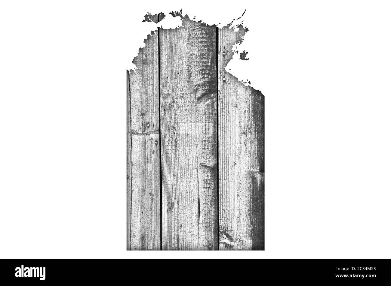 Carte des Territoires du Nord sur Weathered Wood Banque D'Images