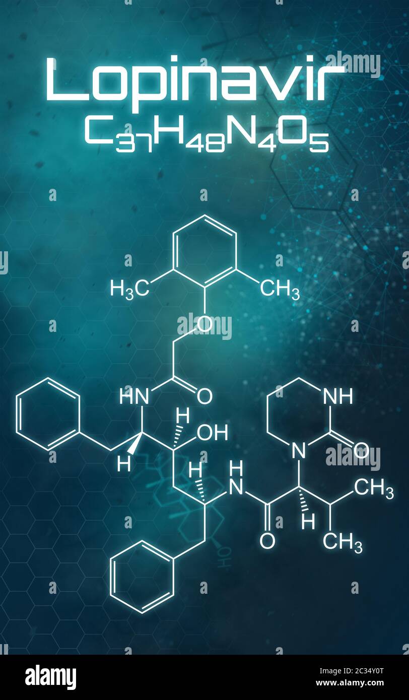 Formule chimique de Lopinavir sur un fond futuriste Banque D'Images