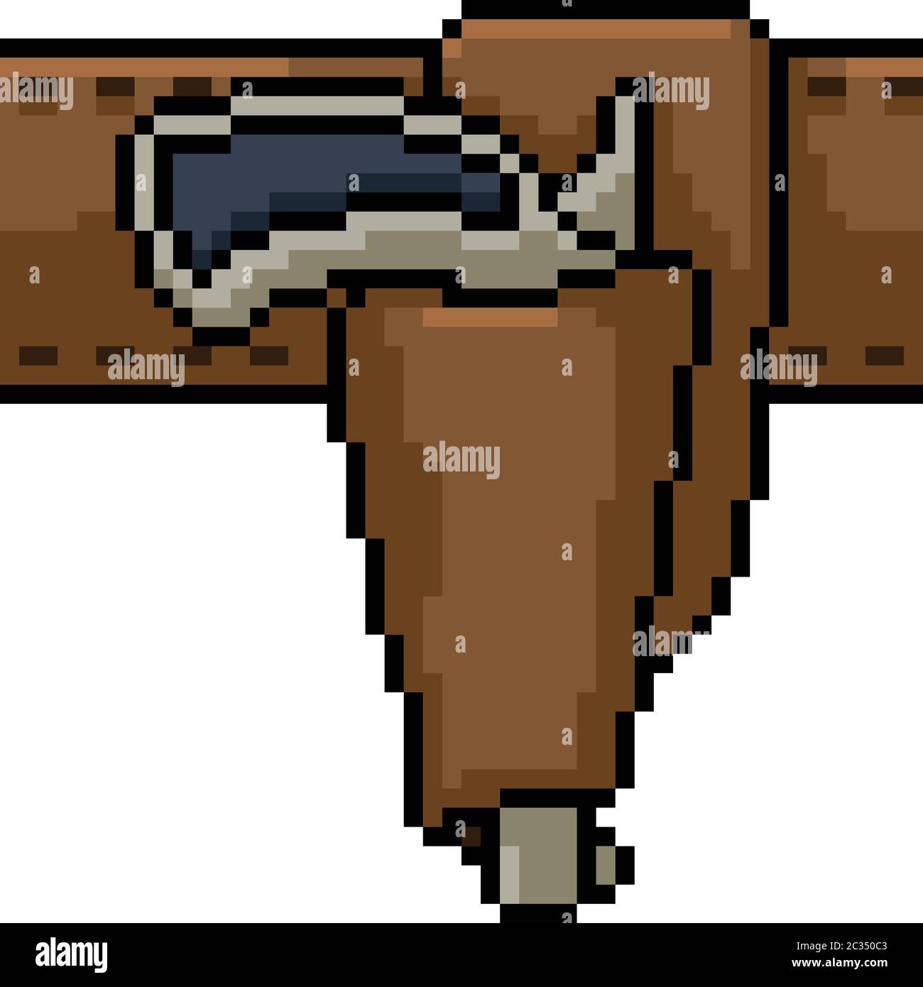 vecteur pixel art canon holster bande dessinée isolée Illustration de Vecteur