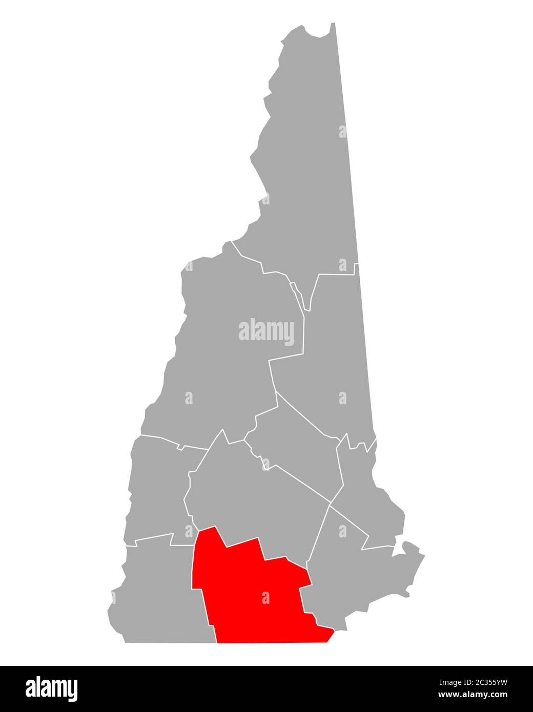 Carte de Hillsborough dans le New Hampshire Banque D'Images