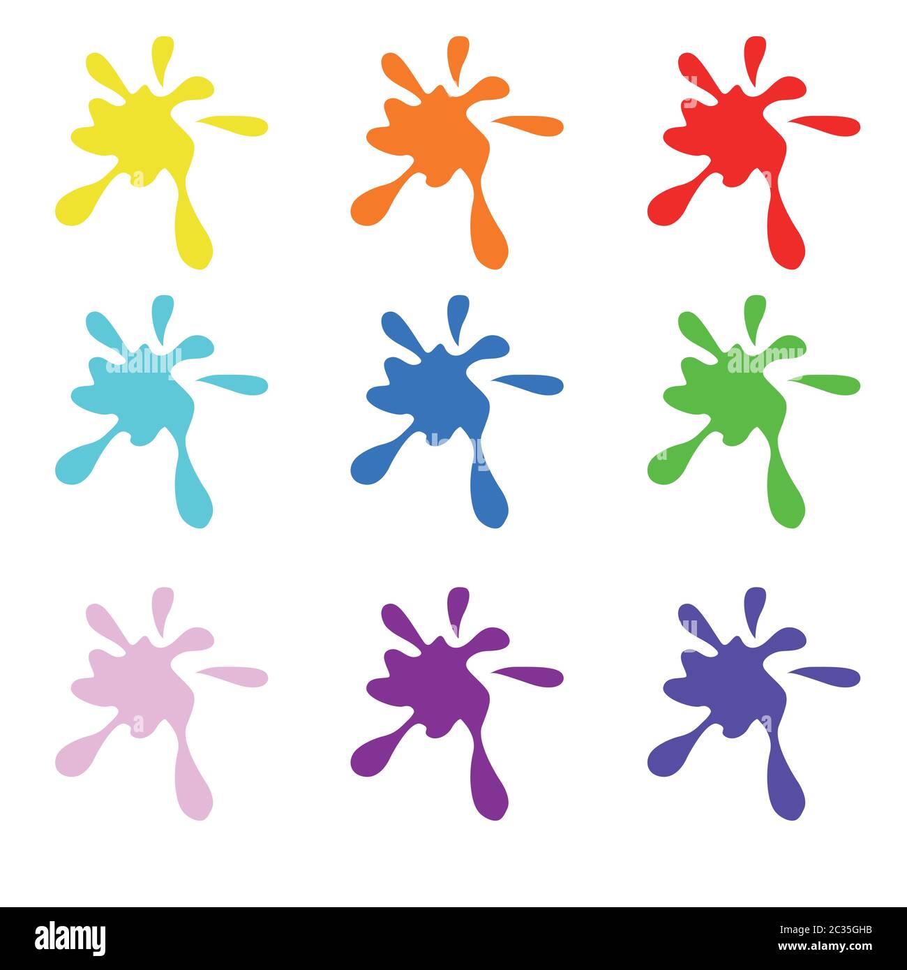 Collection de projections de peinture. Ensemble de transferts vectoriels. Illustration de Vecteur