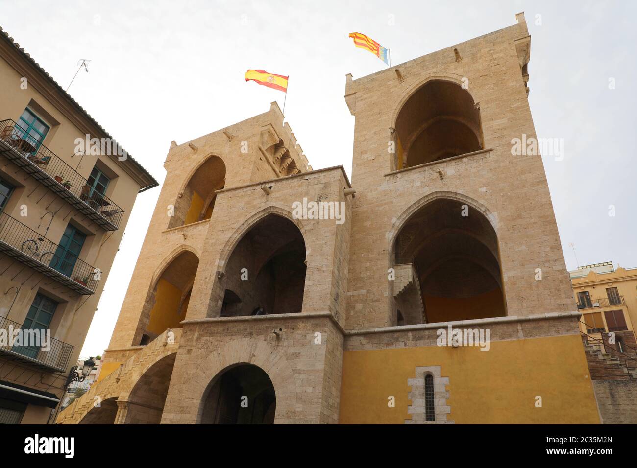 Torres de Quart vieille porte à Valence, Espagne Banque D'Images