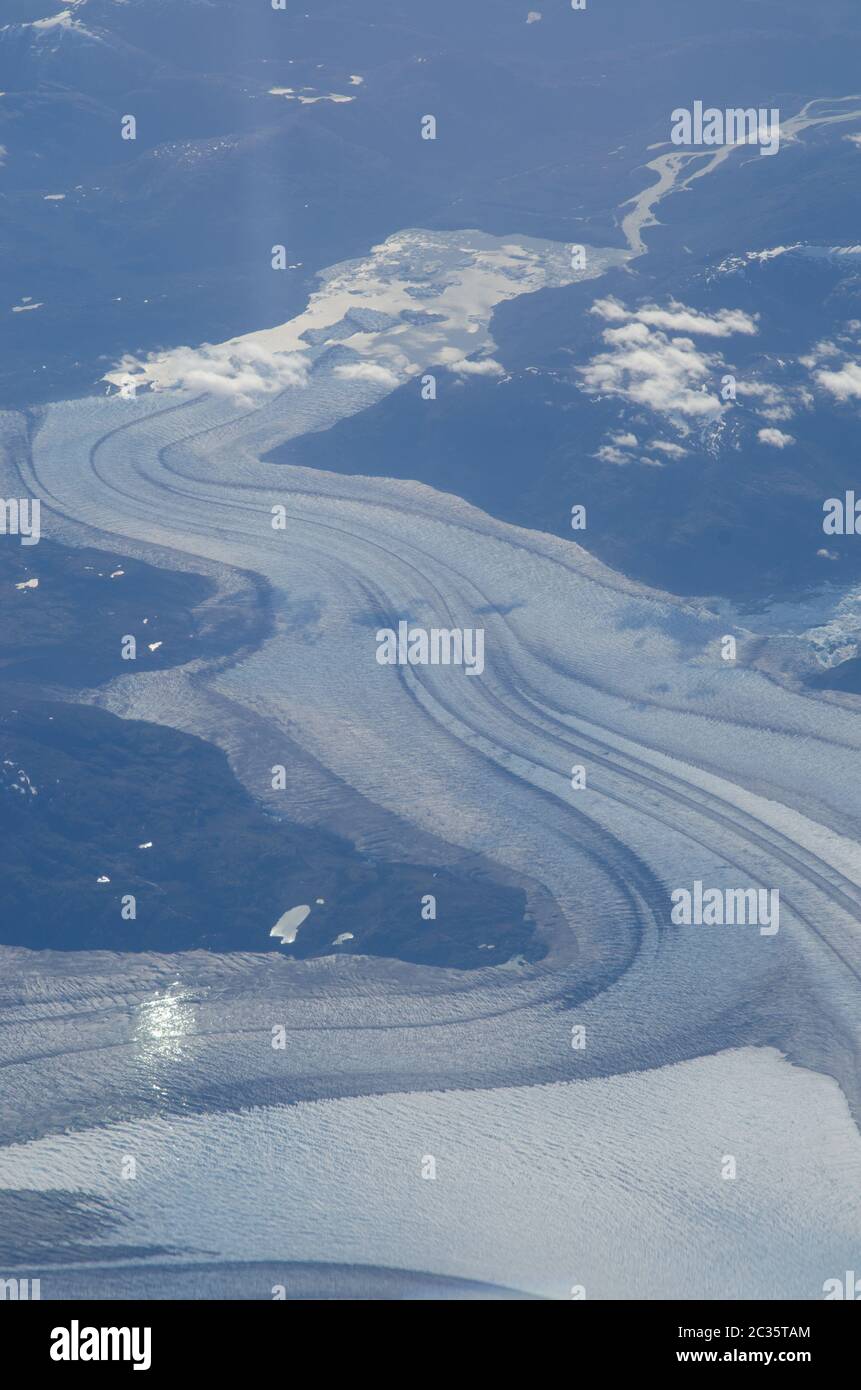 Vue aérienne d'un glacier. Patagonie chilienne. Chili. Banque D'Images