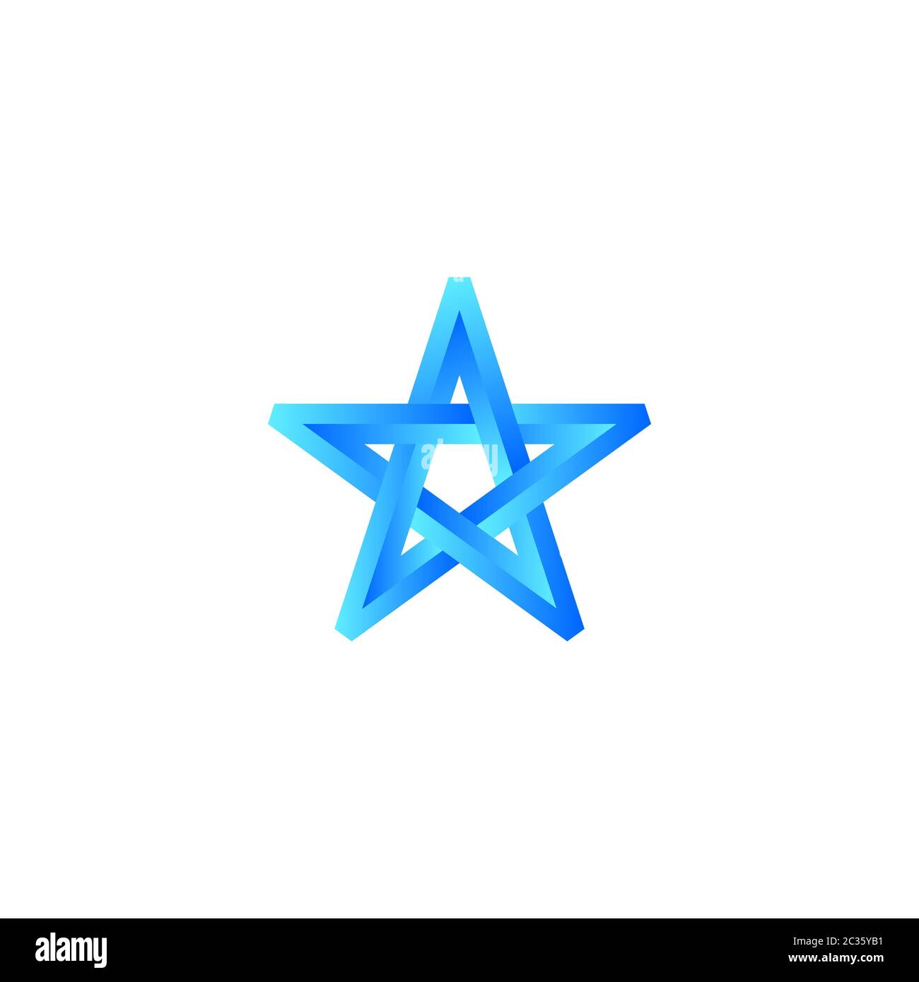 Eschers impossible étoile bleue. Elément abstrait pour logo et icône. Symbole de succès, de victoire et de triomphe. Illustration de Vecteur