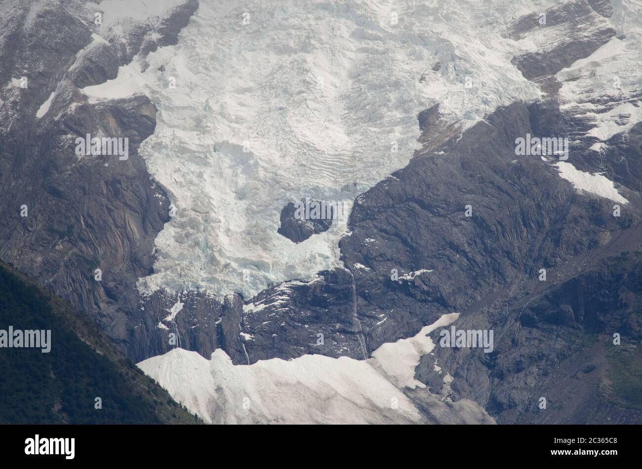 Glacier dans le parc national Torres del Paine. Province d'Ultima Esperanza. Magallanes et région antarctique chilienne. Chili. Banque D'Images