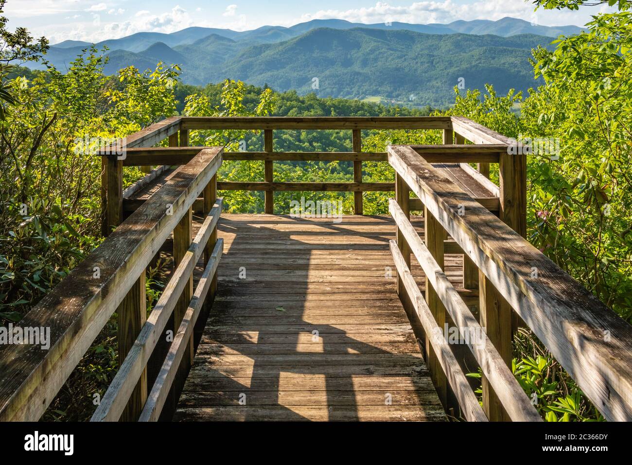 Vue panoramique sur les montagnes Blue Ridge depuis le parc national de Black Rock Mountain à Mountain City, Géorgie. (ÉTATS-UNIS) Banque D'Images