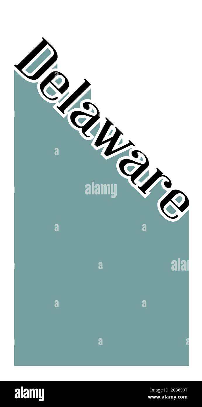 Les textes en noir et blanc avec une ombre Delaware proclamant toile Banque D'Images