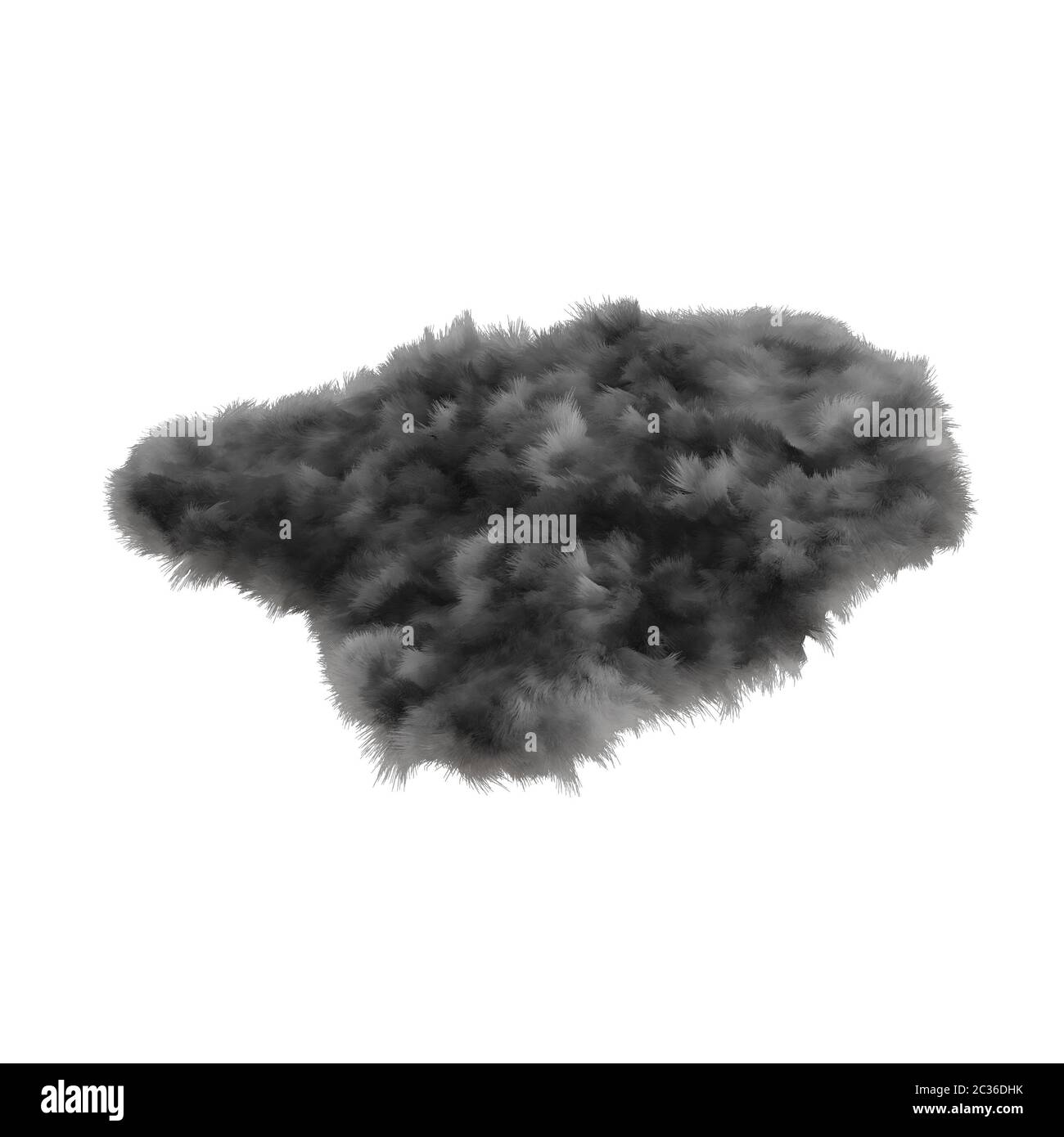 Peaux moelleuses tapis d'animaux sauvages sur fond blanc 3D Banque D'Images