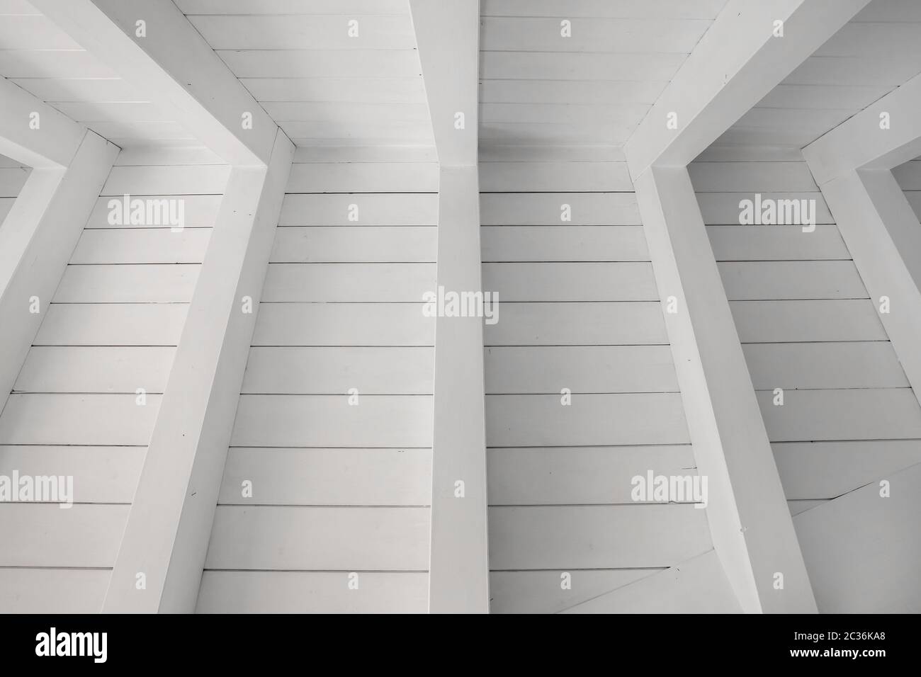 Plafond en bois blanc Banque D'Images