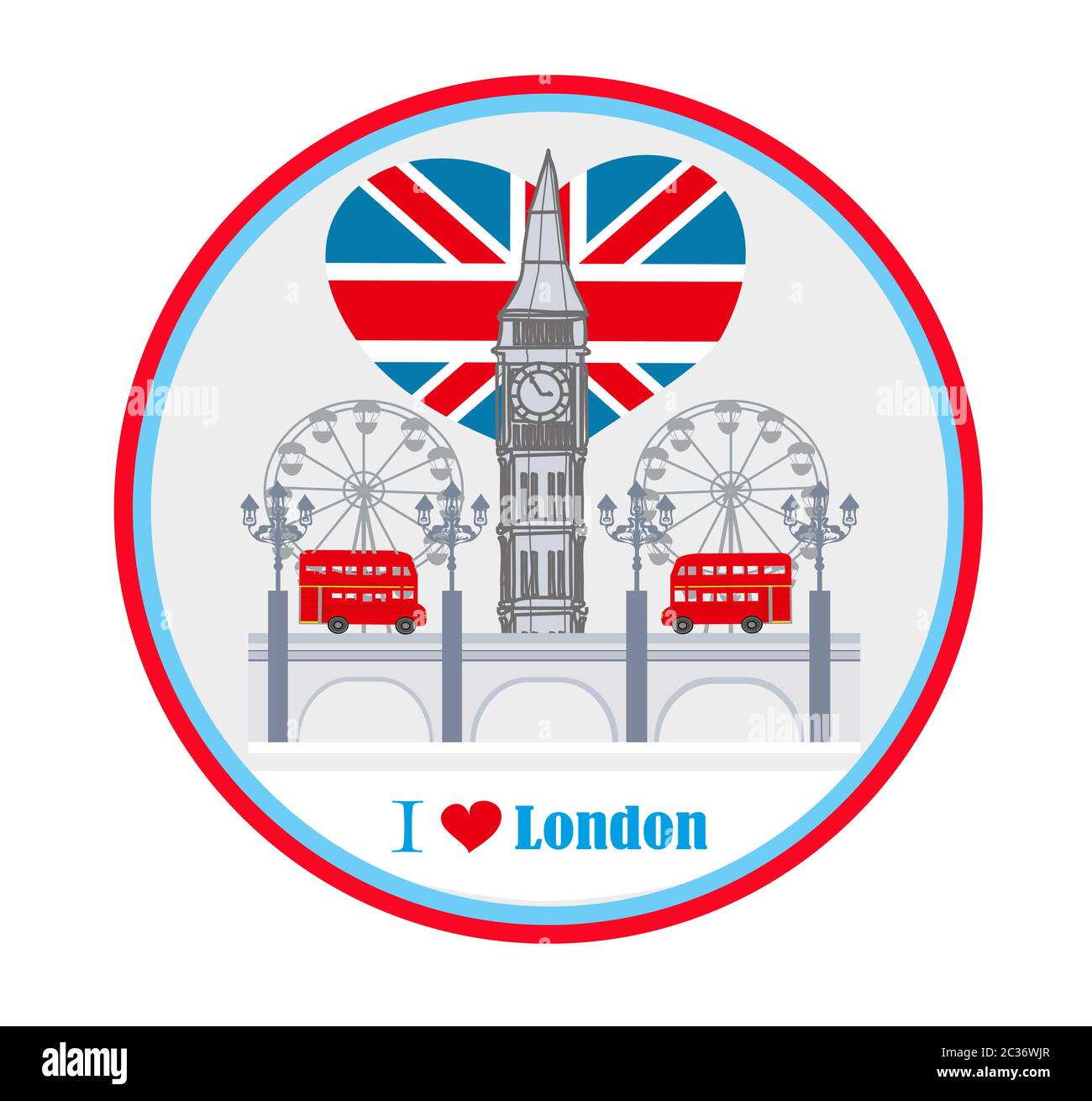 Tour de Londres avec des icônes avatar Banque D'Images
