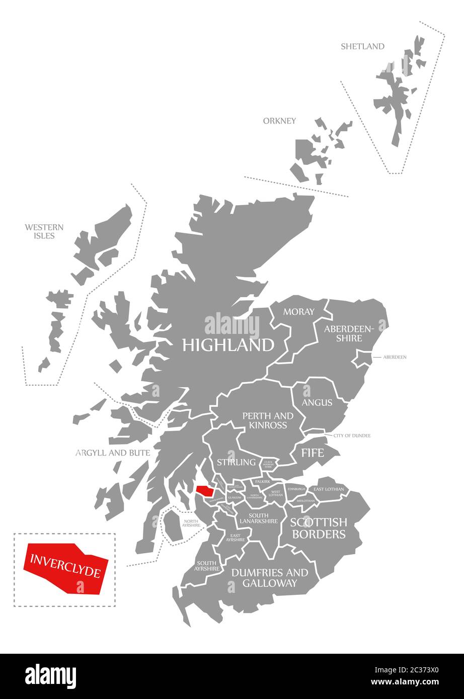 Fonfría en évidence dans la carte rouge d'Ecosse UK Banque D'Images