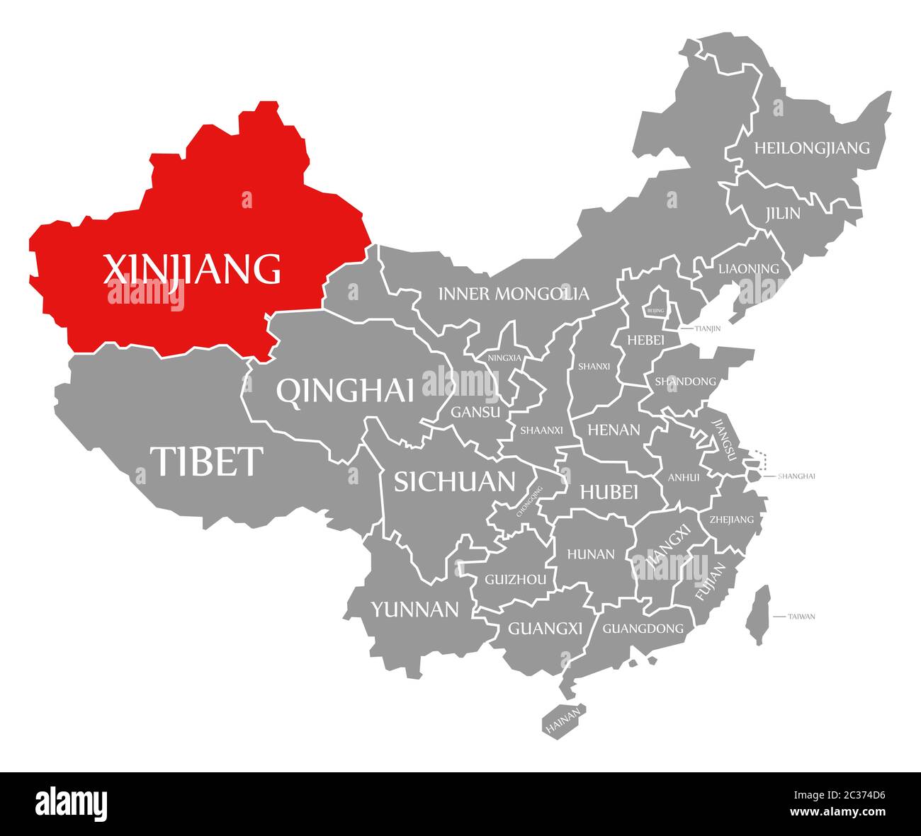 Xinjiang Map Banque d'image et photos - Alamy