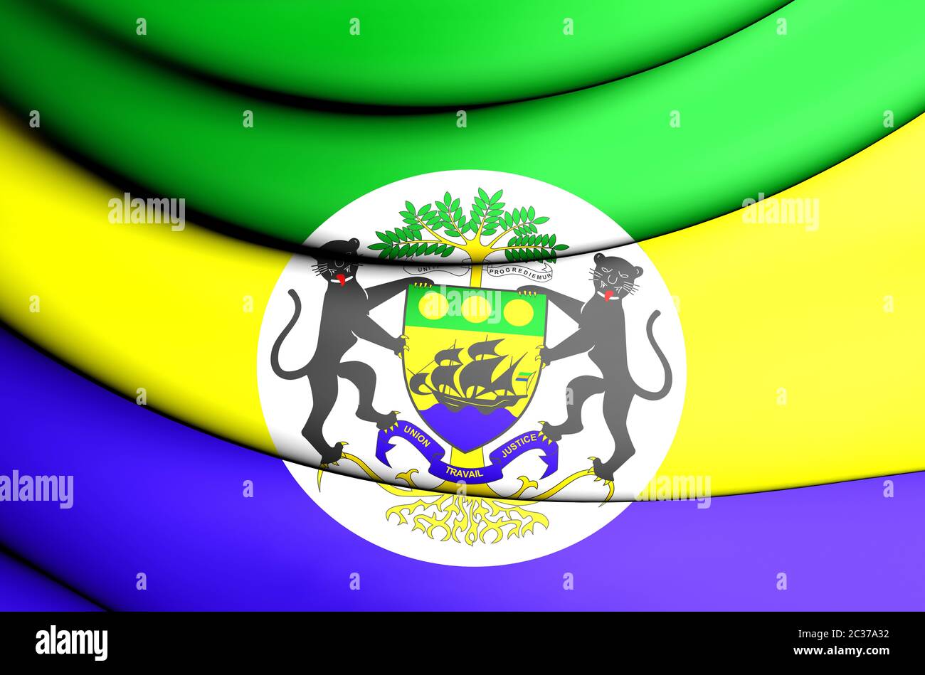 Presidential Standard 3D du Gabon. 3D Illustration. Banque D'Images
