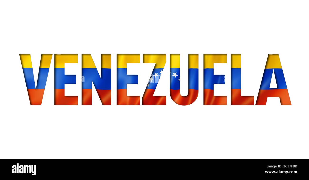 Drapeau vénézuélien de la police du texte de fond symbole venezuela. Banque D'Images