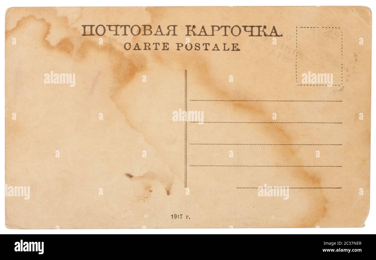 Ancienne carte postale isolée sur fond blanc Banque D'Images