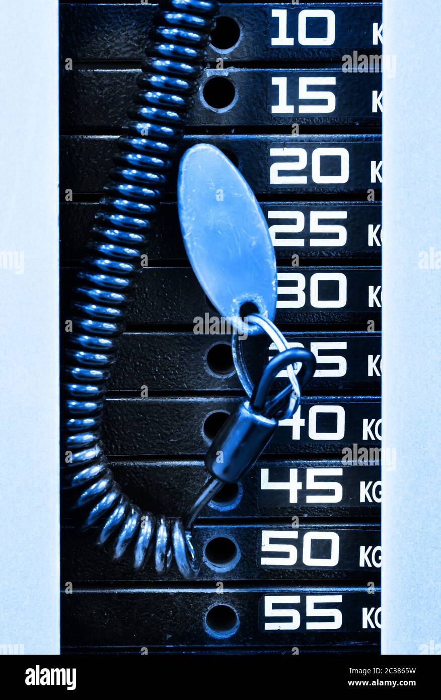 Détail formateur levage de poids avec une serrure Banque D'Images