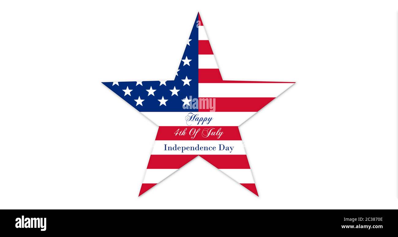 Professionnels 4e de juillet. Le jour de l'indépendance, Star avec United States of America Flag illustration isolé sur fond blanc Banque D'Images