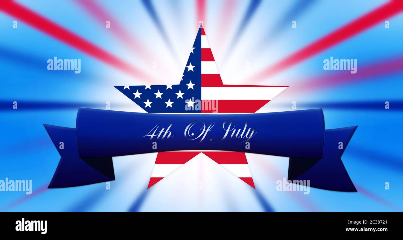 Professionnels 4e de juillet. Le jour de l'indépendance, Star avec United States of America Drapeau sur fond abstrait illustration Banque D'Images