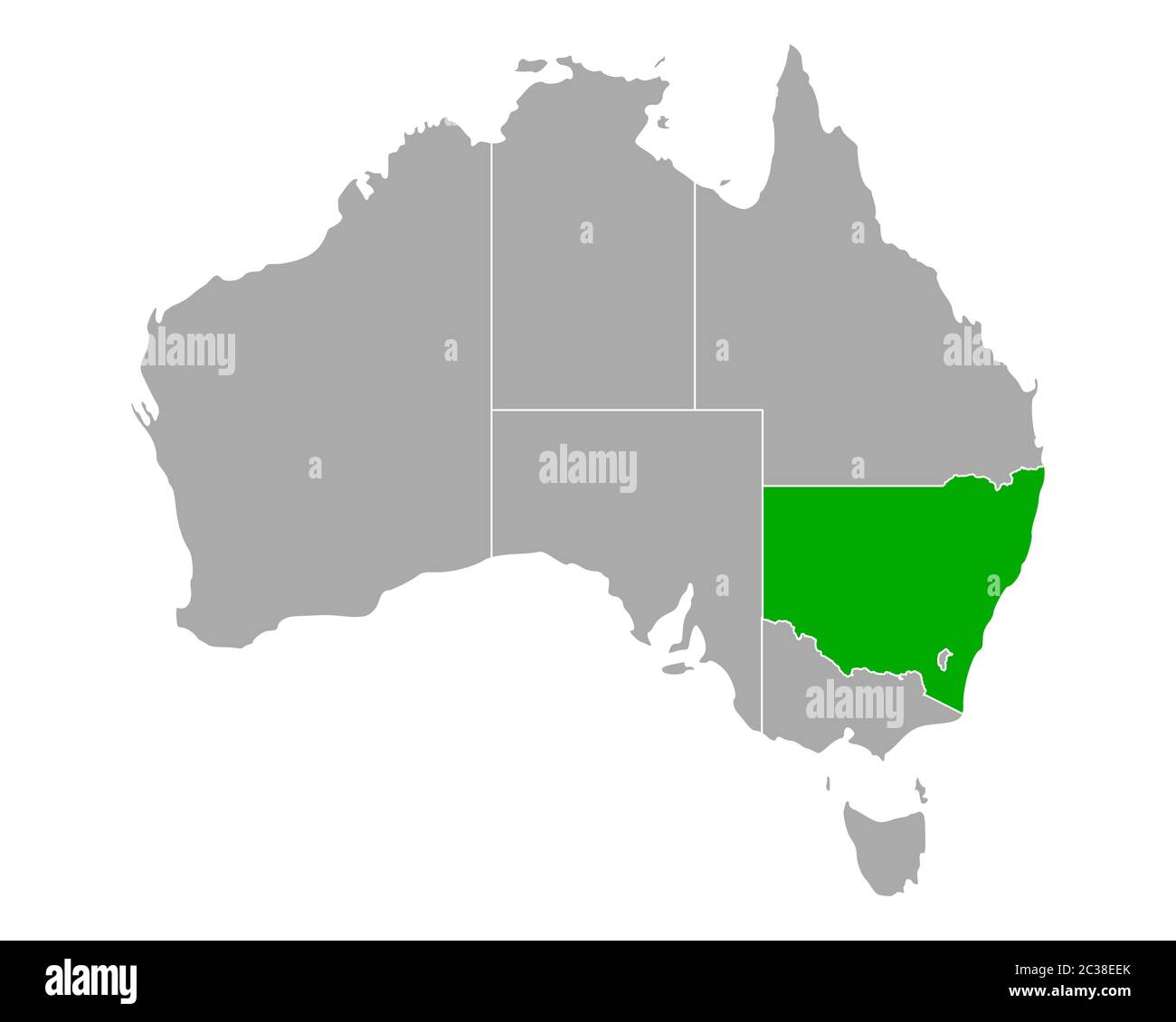 Carte de la Nouvelle Galles du Sud en Australie Banque D'Images