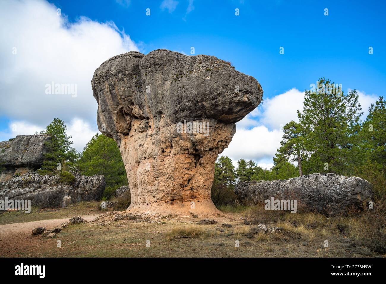 Formations rocheuses uniques dans la Ciudad Encantada ou ville enchantée parc naturel près de Cuenca, Castilla la Mancha, Espagne Banque D'Images