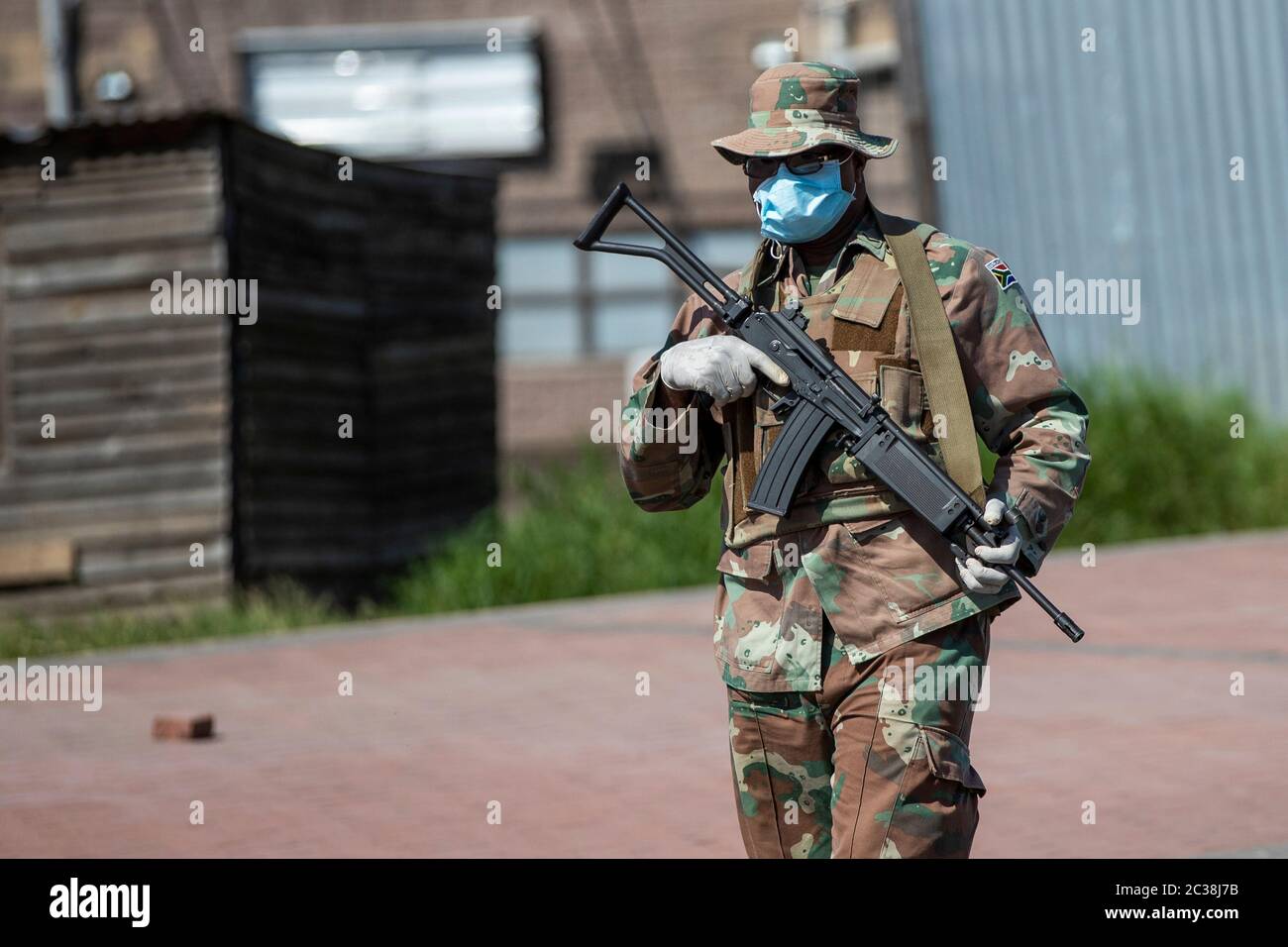 Patrouille militaire sud-africaine Durban en Afrique du Sud Banque D'Images