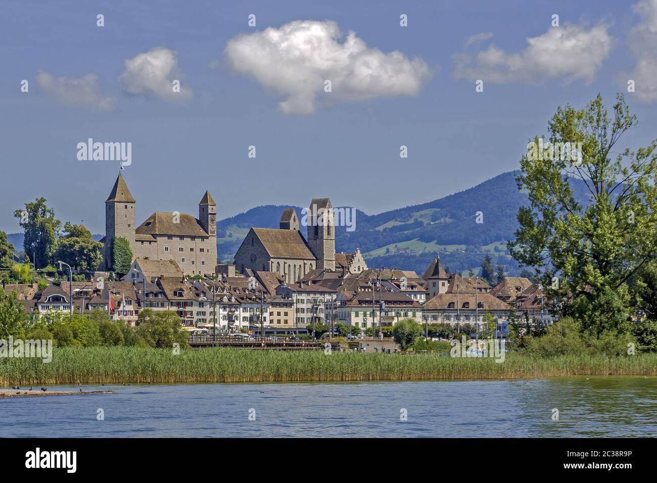 Rapperswil avec le château et la ville historique, canton de Saint-Gall Banque D'Images