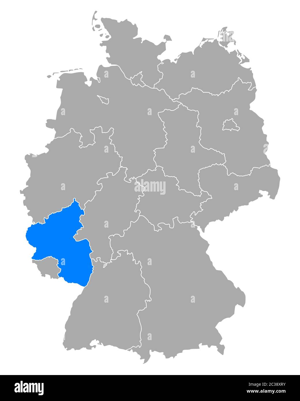 Plan de la Rhénanie-Palatinat en Allemagne Banque D'Images