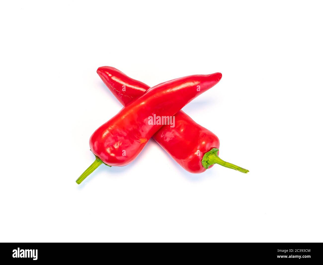 Poivre rouge sur fond blanc avec place pour le texte. Les légumes. Photo de l'alimentation. Les produits agricoles. Image en arrière-plan. Place gratuite. Banque D'Images