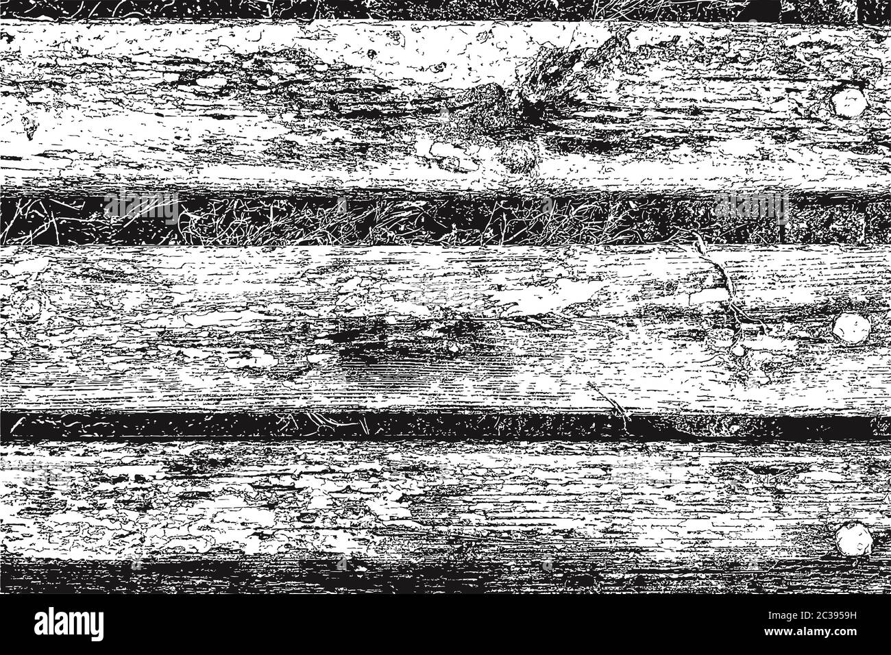 Texture de mur en bois naturel isolée sur fond blanc. Motif sans couture effet Grunge illustrations de style ancien Illustration de Vecteur