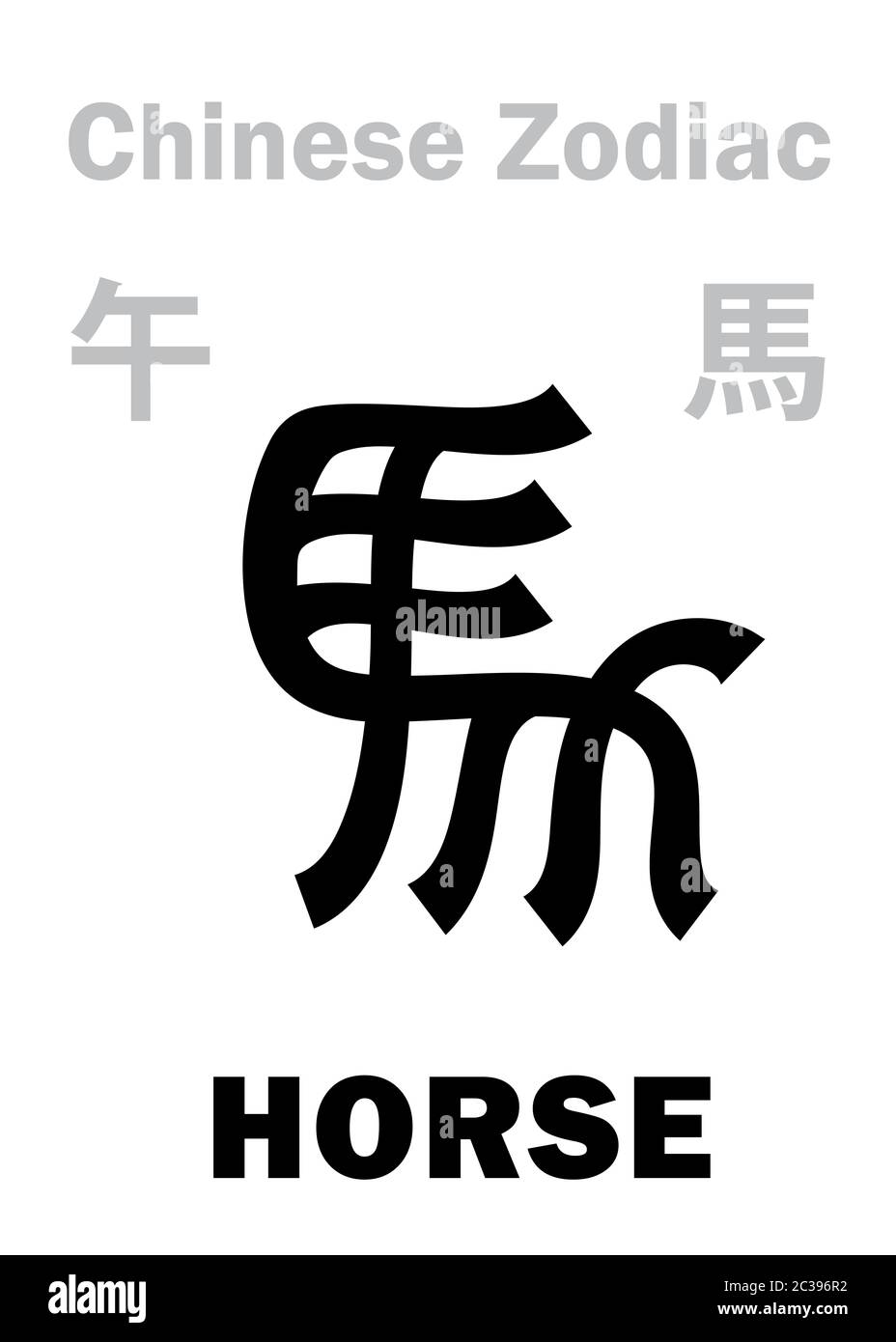 Astrologie: CHEVAL (signe du zodiaque chinois) Banque D'Images